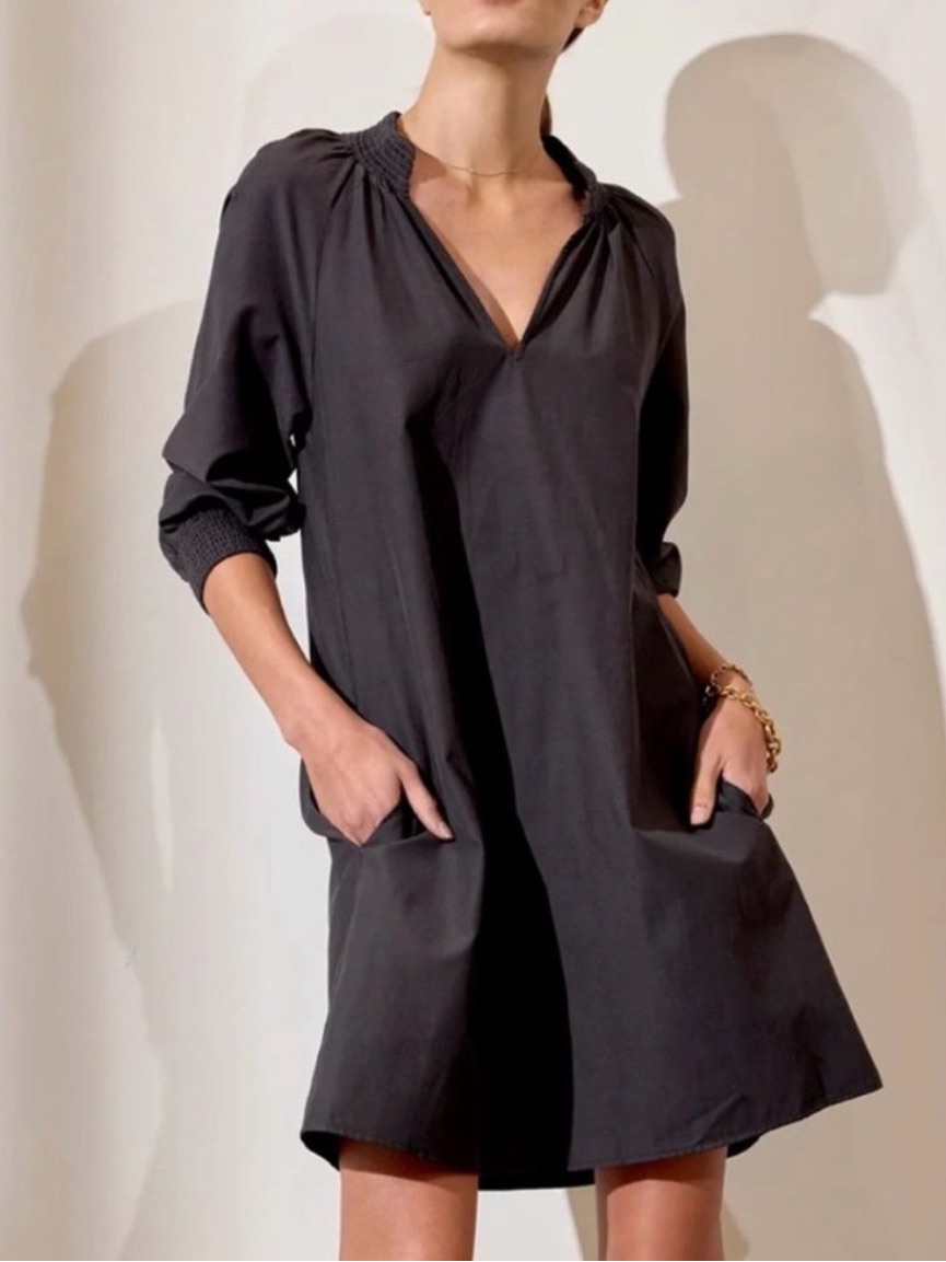 Amaia Dress By Brochu Walker In "Washed Black" Relaxed Fit Pull Over Dress S